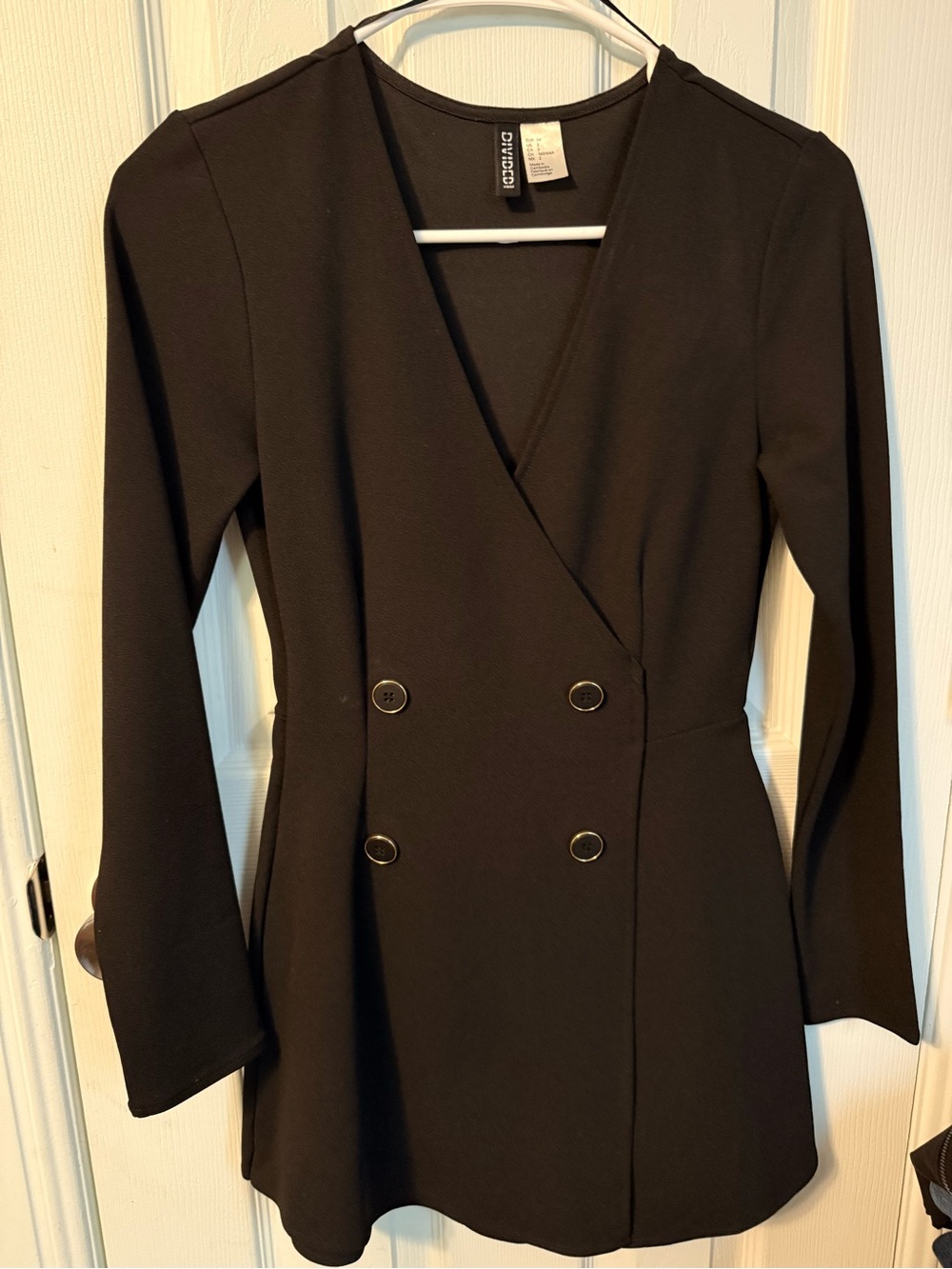 H&M Black Double-Breasted Romper